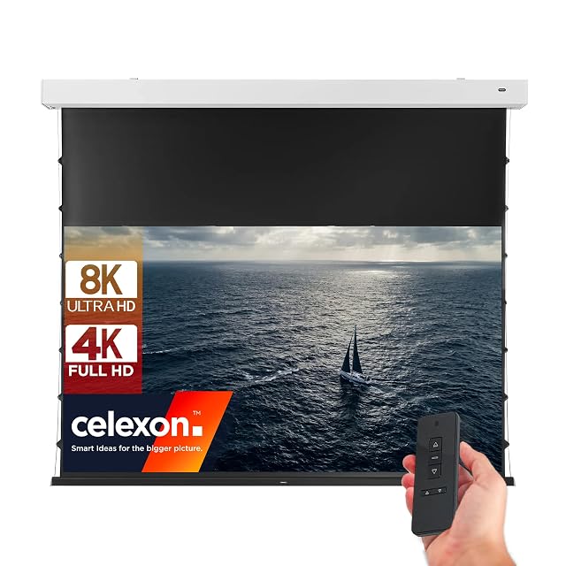 Schermo di proiezione motorizzato ad alto contrasto celexon Premium+ DARKVISION