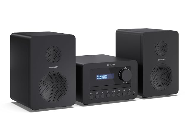 Micro sistema SHARP XL-B520D con diffusori in legno in nero