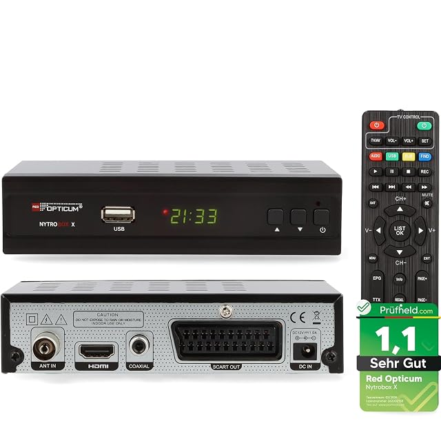 Ricevitore DVB-T2 RED OPTICUM Nytrobox X