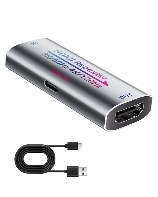 Ripetitore amplificatore HDMI 2.1 attivo KUYIA con alimentazione USB-C