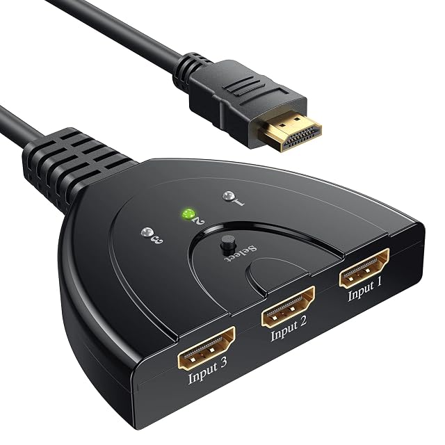 Commutatore HDMI GANA 3 in 1 out, grande come una carta di credito