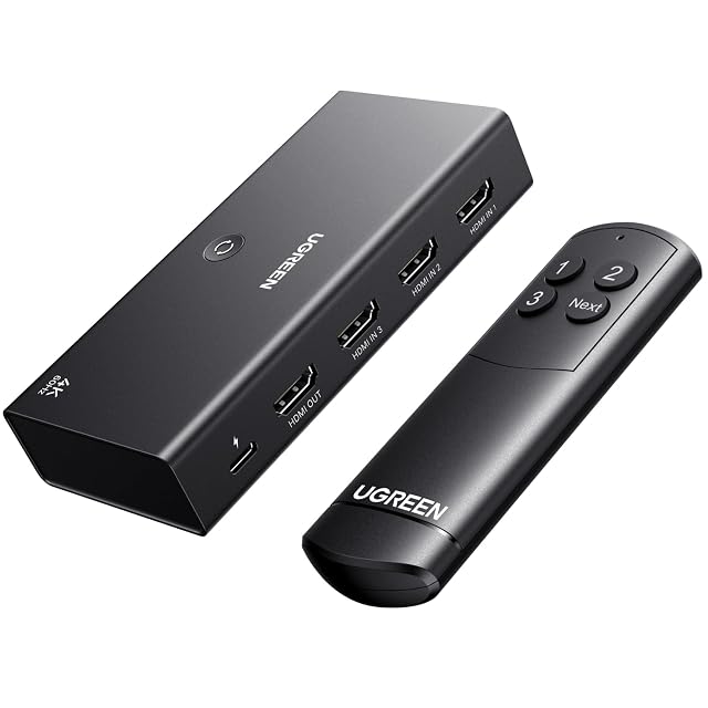 Commutatore HDMI UGREEN 3 in 1 out con telecomando a infrarossi