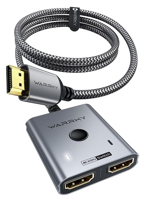 Commutatore HDMI bidirezionale WARRKY con cavo intrecciato