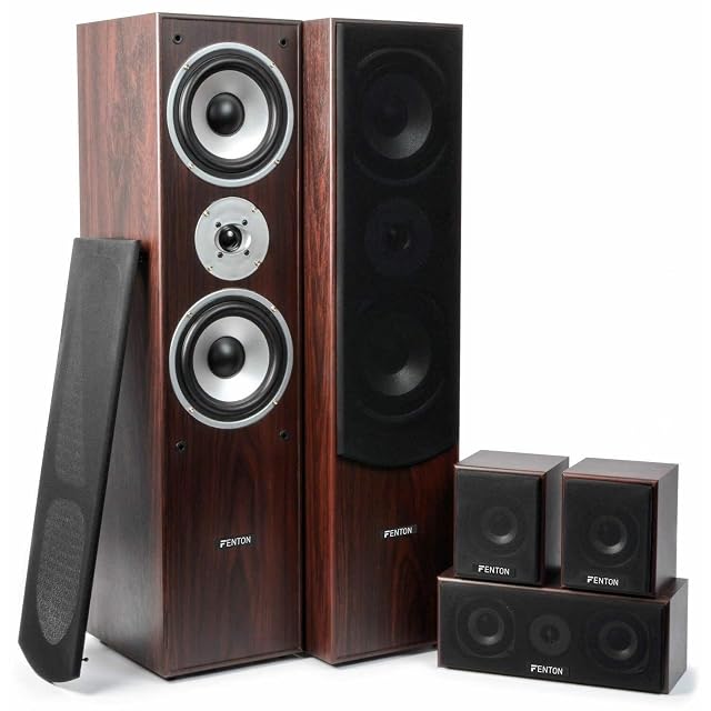 Insieme di diffusori per cinema in casa Fenton HF5W 5.0 in marrone