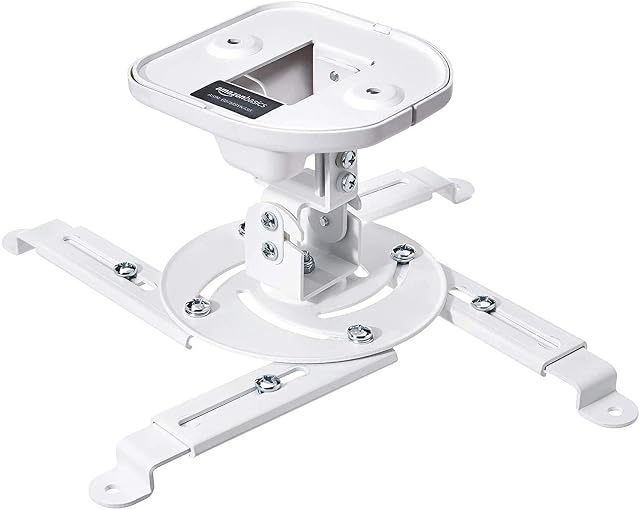 Supporto inclinabile per proiettore a soffitto e a parete Amazon Basics in bianco