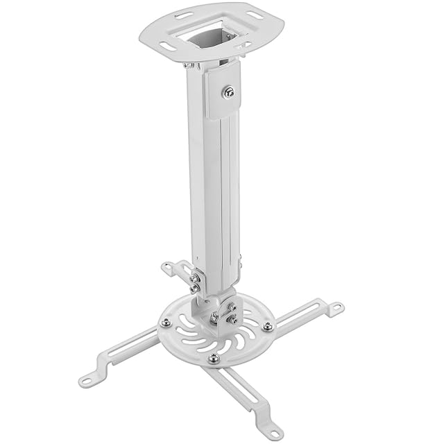 Supporto a soffitto per proiettore regolabile in altezza deleyCON MK-W-52 in bianco