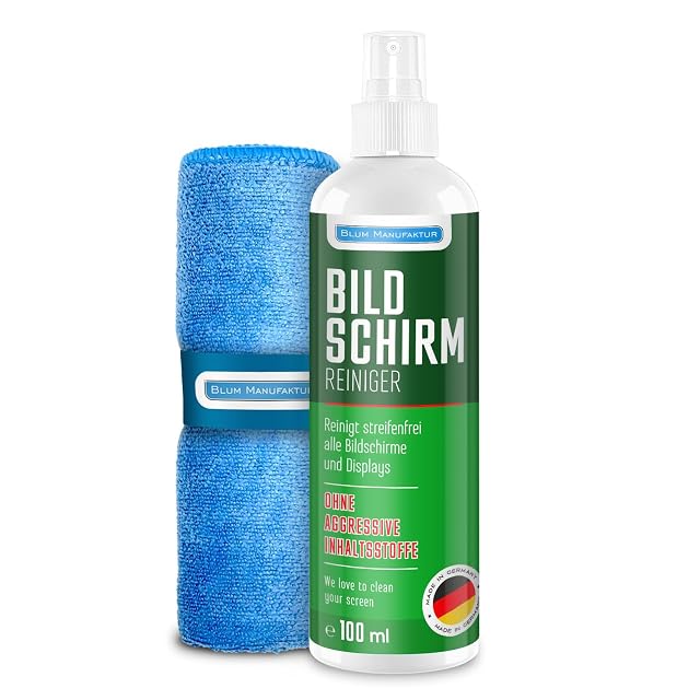 Detergente per schermi Blum Manufaktur con panno in microfibra