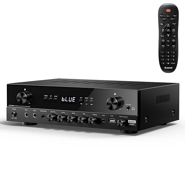 Amplificatore stereo Donner con ingressi phono e microfonici