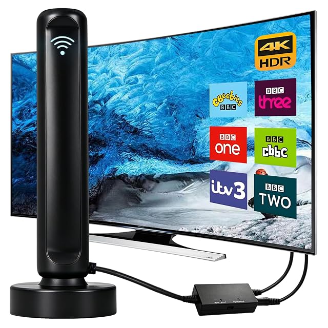 Antenna DVB-T2 da interno compatta amplificata Fitbitop TVA2