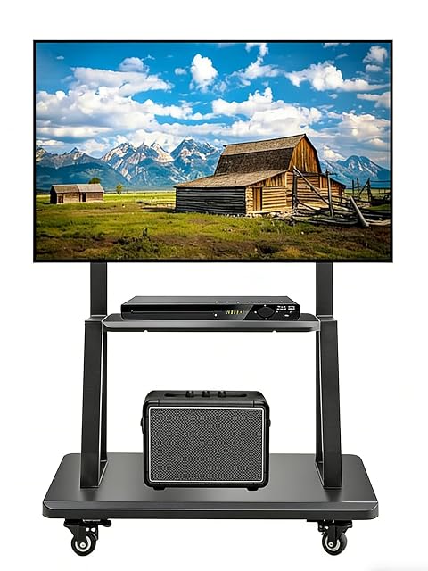 Carrello mobile per TV Hellsehen su ruote con ripiano centrale
